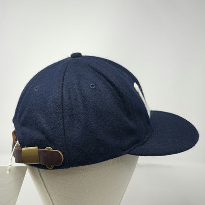 Ebbets Field Cap Blue Wool Leather Strap Green White LA Hat Vintage W/Tags