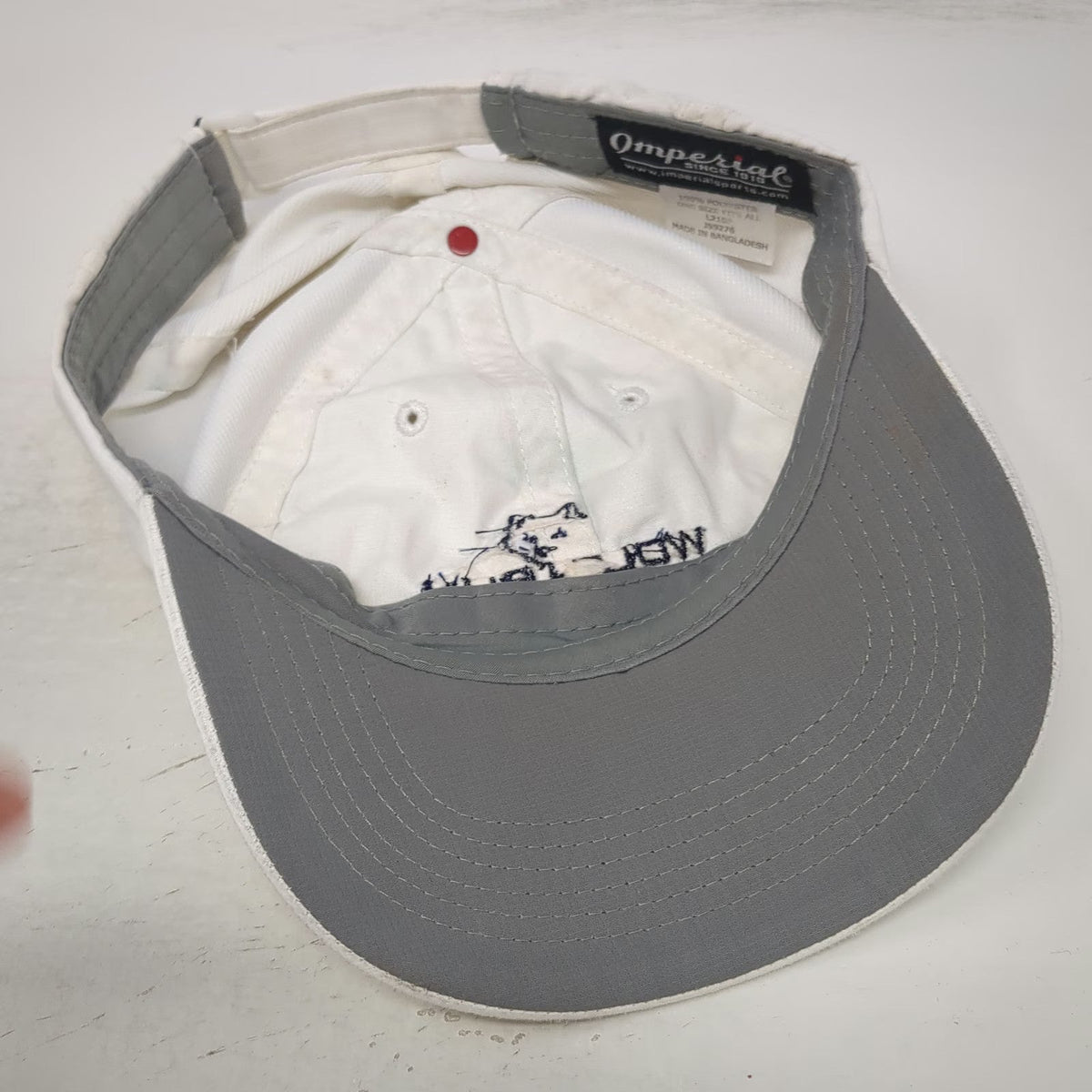 Imperial Wolf Run Golf Logo White One Size Baseball Cap Blue Slideback Hat