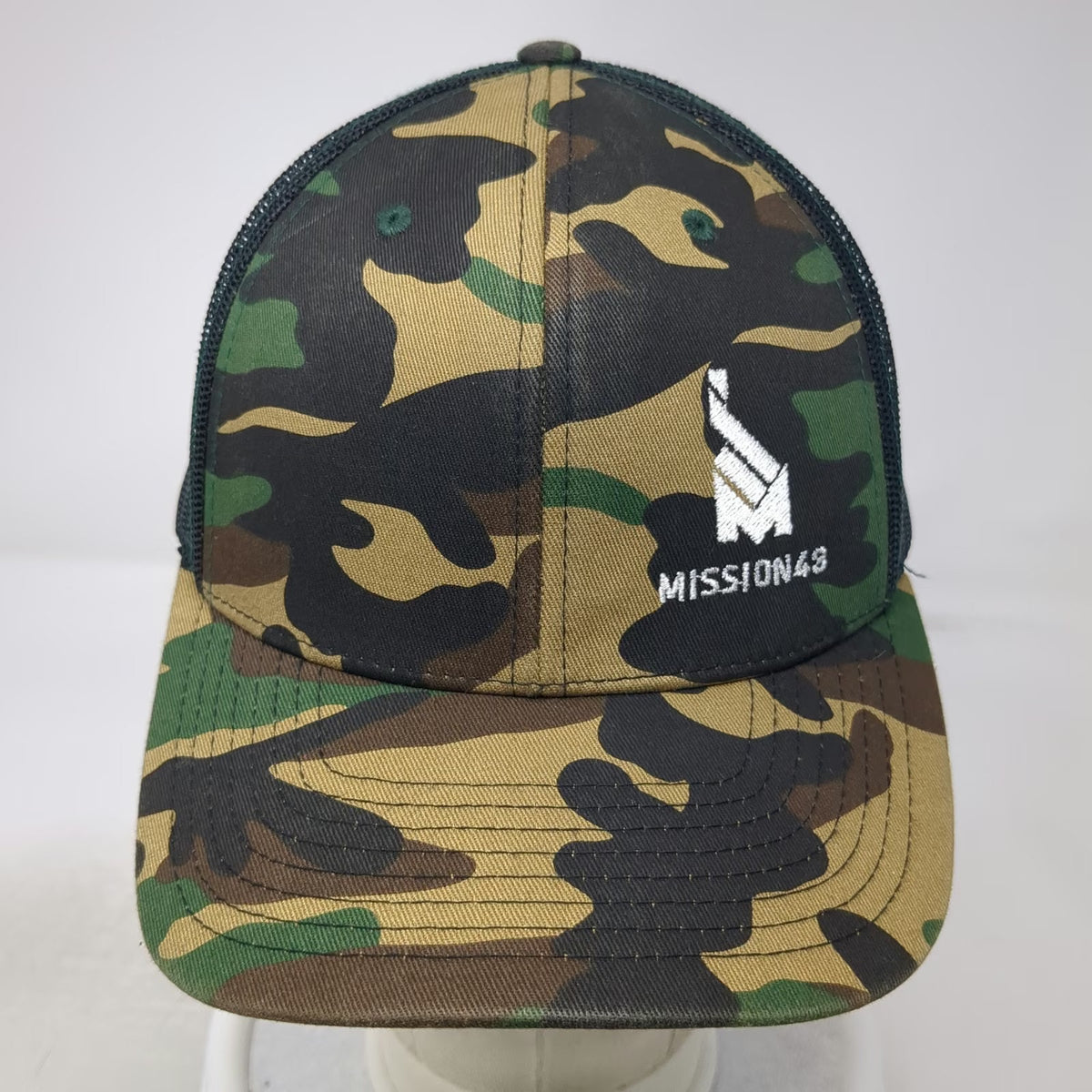 Richardson Trucker Hat Green One Size Camo Mesh Back Snapback Mission43 Idaho
