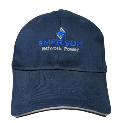 Port & Company Men's Strapback Hat Blue Adjustable Emerson Network Power Logo