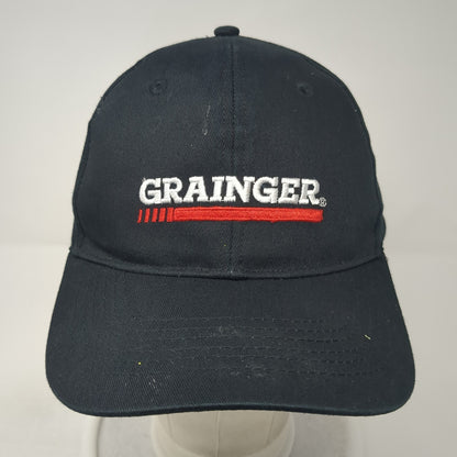 Grainger Strapback Hat Black One Size Adjustable Embroidered Halo