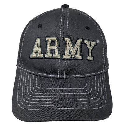 Black Ink Design Men's Slideback Hat Gray Embroidered Army Logo Cotton