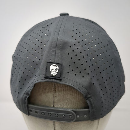 Gymreapers Trucker Hat Gray One Size Perforated Skull Performance Snapback