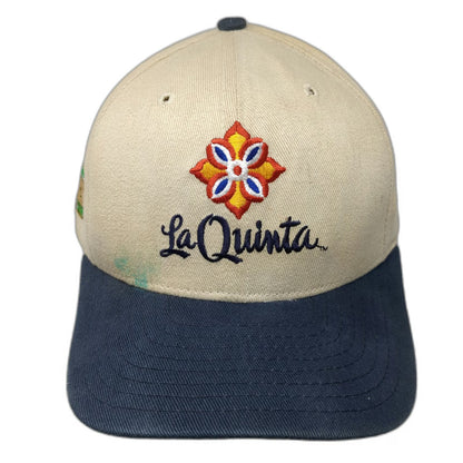 New Era Baseball Cap Beige Blue One Size La Quinta Golf Leather Slideback Hat
