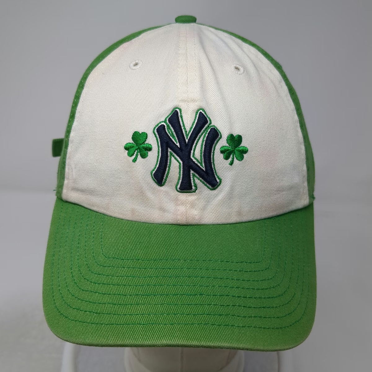 New York Yankees MLB Twins Enterprise Green Baseball Cap OSFA Shamrock Logo Hat