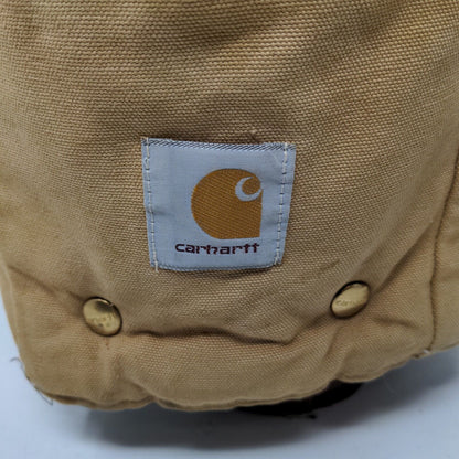 Carhartt Men's Snap On Vegan Fur Trimmed Hood Tan Canvas Insulated