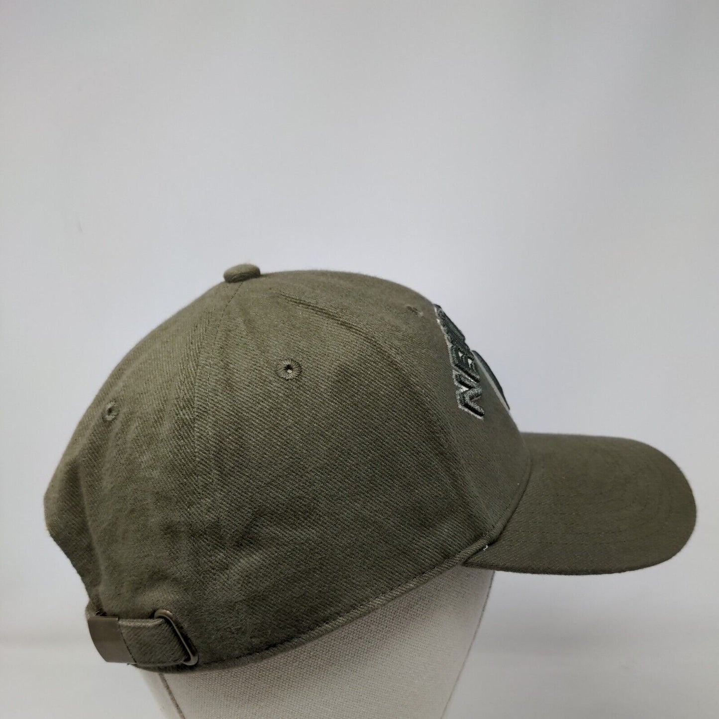 New Zealand Slideback Hat Brownish-Green OSFA Embroidered Vented Holes Cotton