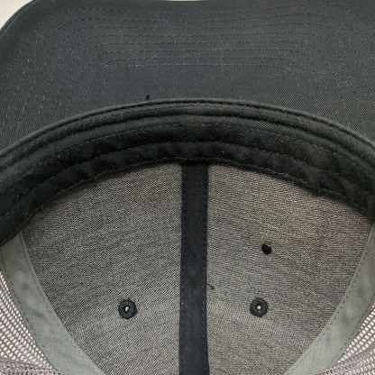 Richardson Trucker Hat Black OSFM Leather Patch Lazy Ranch Gray Mesh Snapback