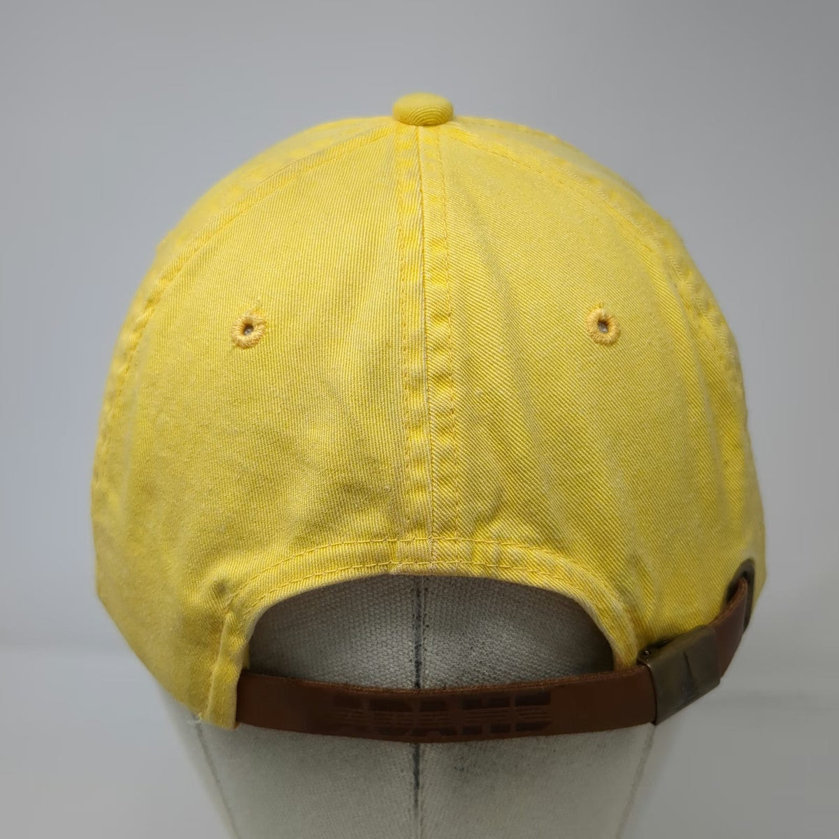 Adams Baseball Cap Yellow One Size Leather Strap Hero Islands Vermont Cotton Hat