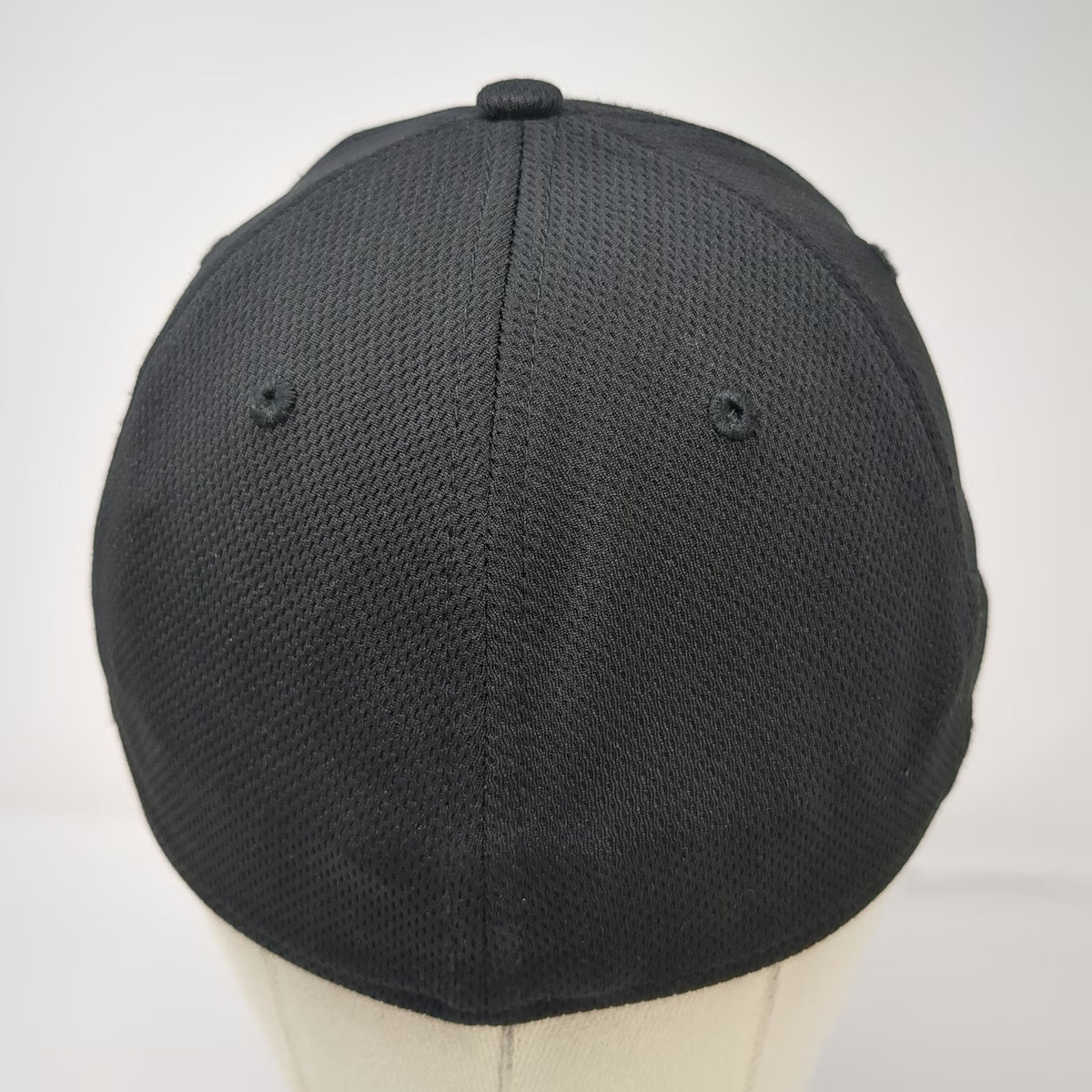 Athletic Works Baseball Cap Black M Stretch Fit Polyester Textured Curved Hat
