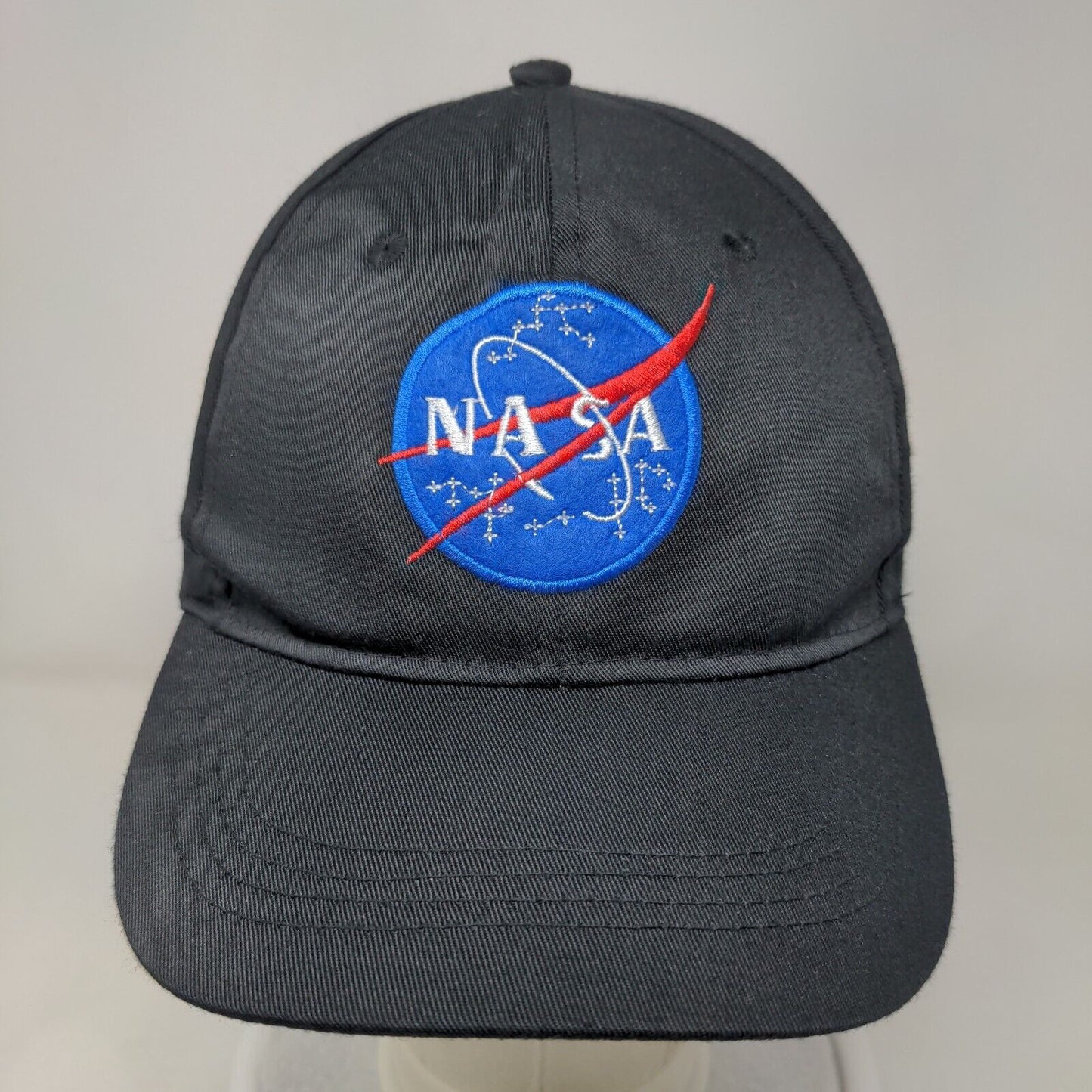 NASA Strapback Hat Black Small Adjustable Embroidered Vent Holes Spirit