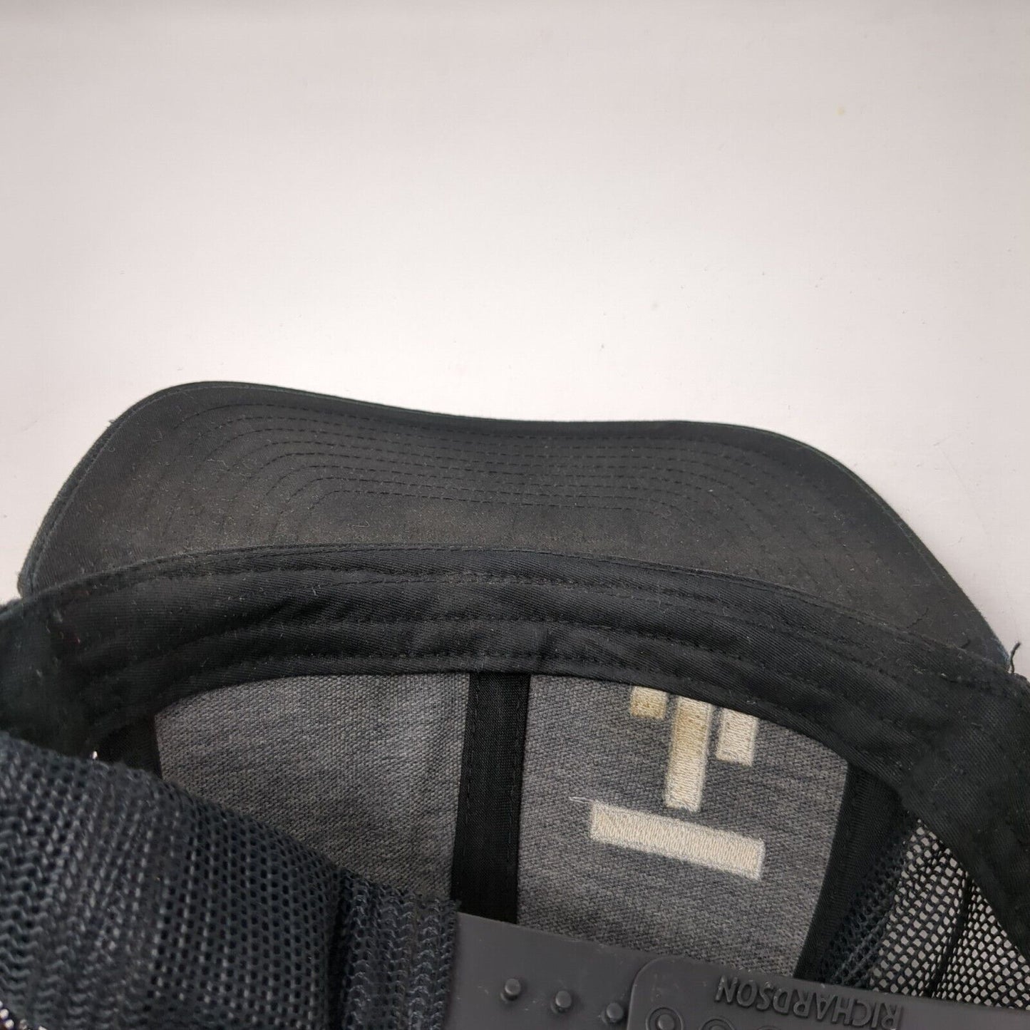 Richardson Snapback Trucker Hat Black OSFA Adjustable Embroidered Mesh Back