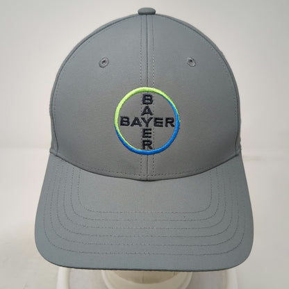 Adidas Baseball Cap Gray One Size Bayer Logo Strapback Polyester Hat