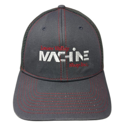 New Era Gray Baseball Cap M Lower Valley Machine Shop Mesh Stretch 39THIRTY Hat