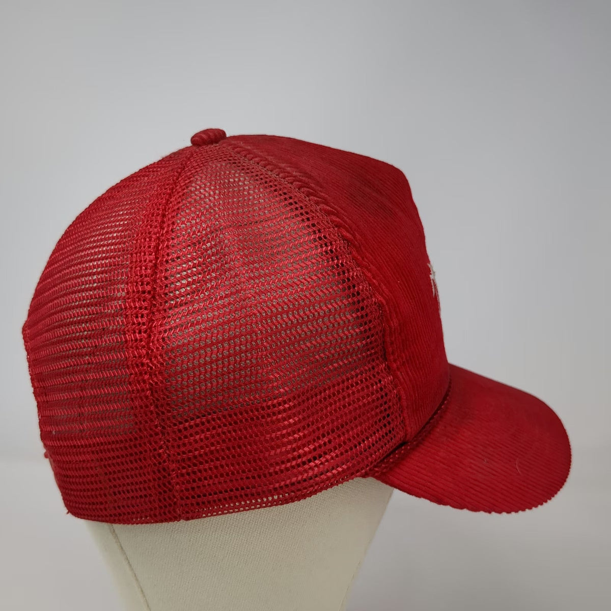 TML LTD Mrs Fields 5 Panel Red Hat One Size Corduroy Mesh Snapback Embroidered
