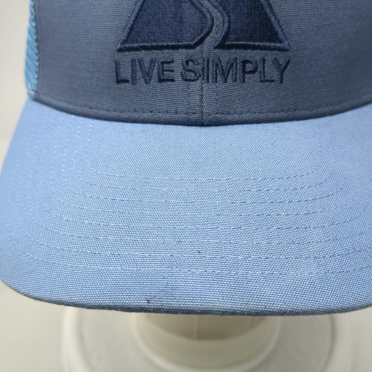Patagonia Trucker Hat Blue One Size Live Simply Mountain Mesh Snapback Graphic