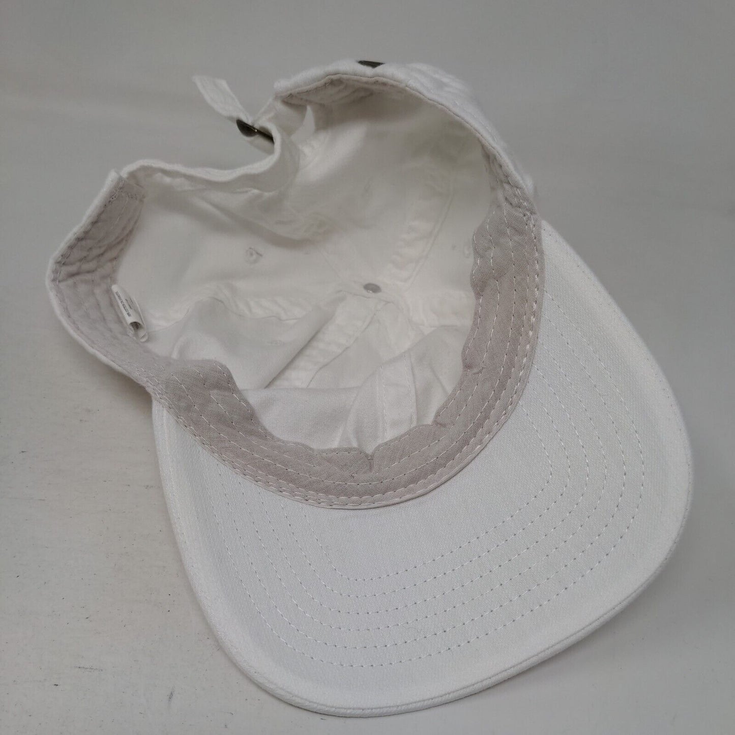 Unbranded Slideback Hat White One Size Adjustable Vented Holes 6 Panel