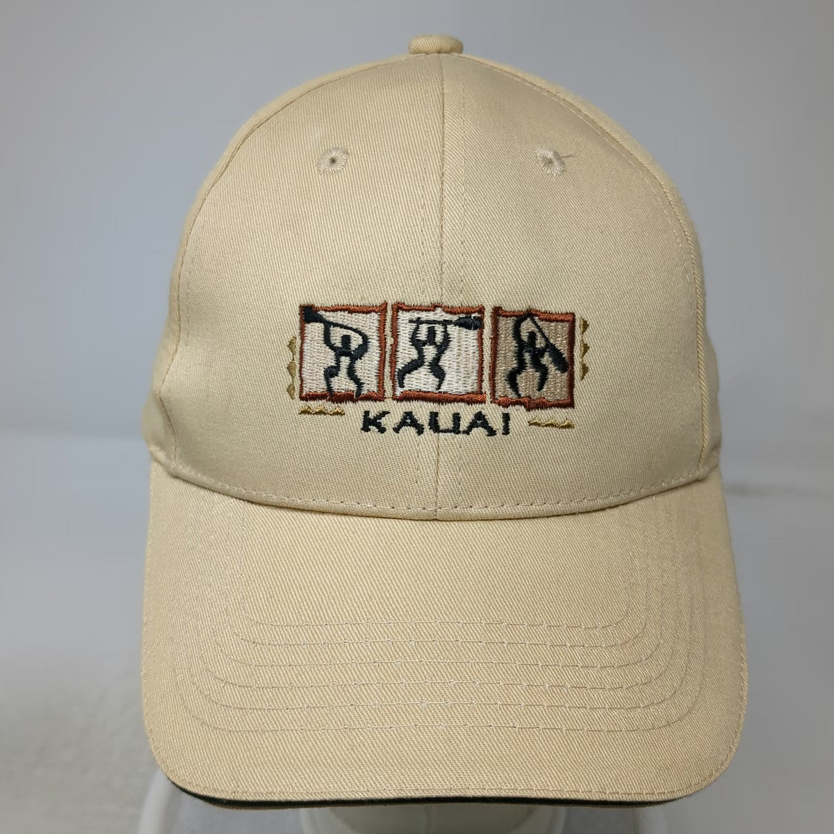Hawaiian Headwear Baseball Cap Beige One Size Cotton Kauai Hawaii Slideback Hat