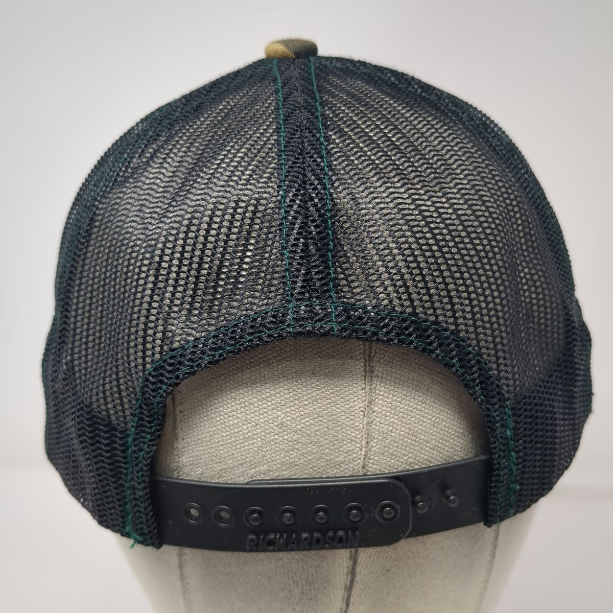 Richardson Trucker Hat Green Camo One Size Donnelley Sports Mesh Back Snapback