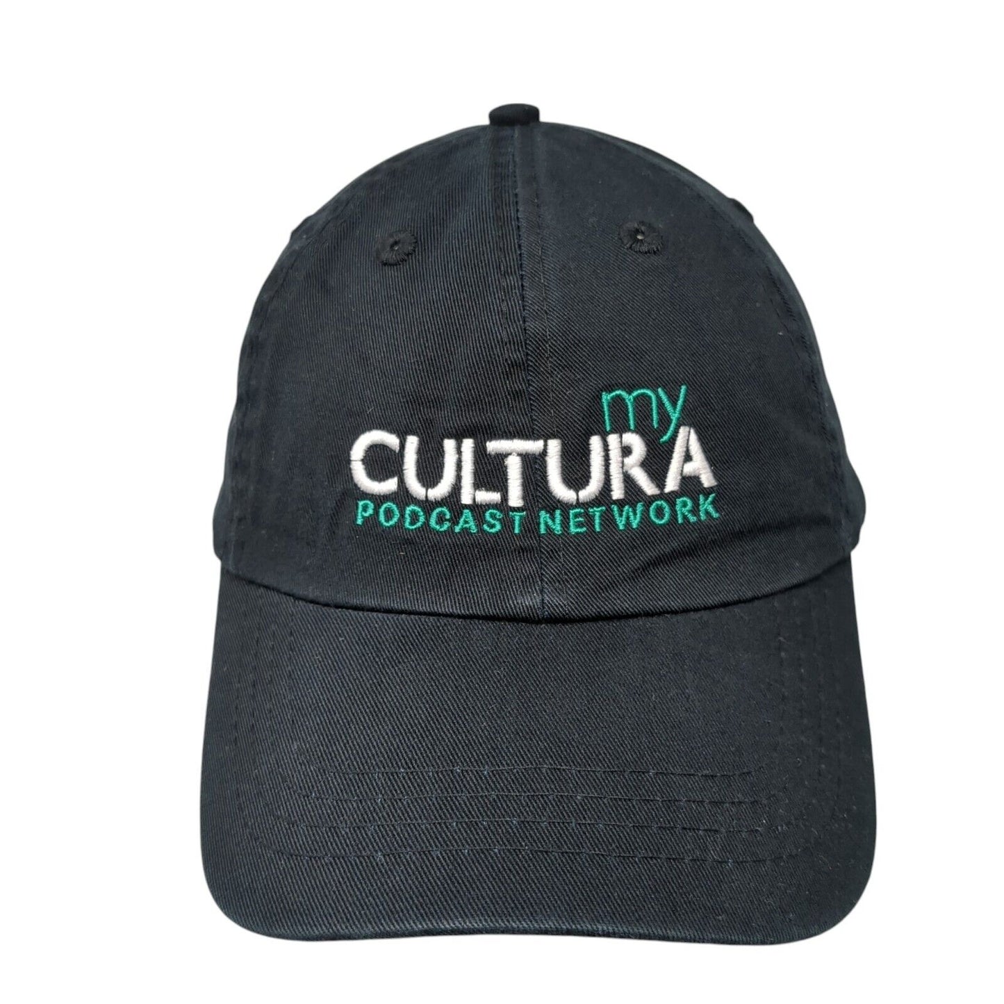My Cultura Podcast Network Strapback Hat Black One Size Port & Company