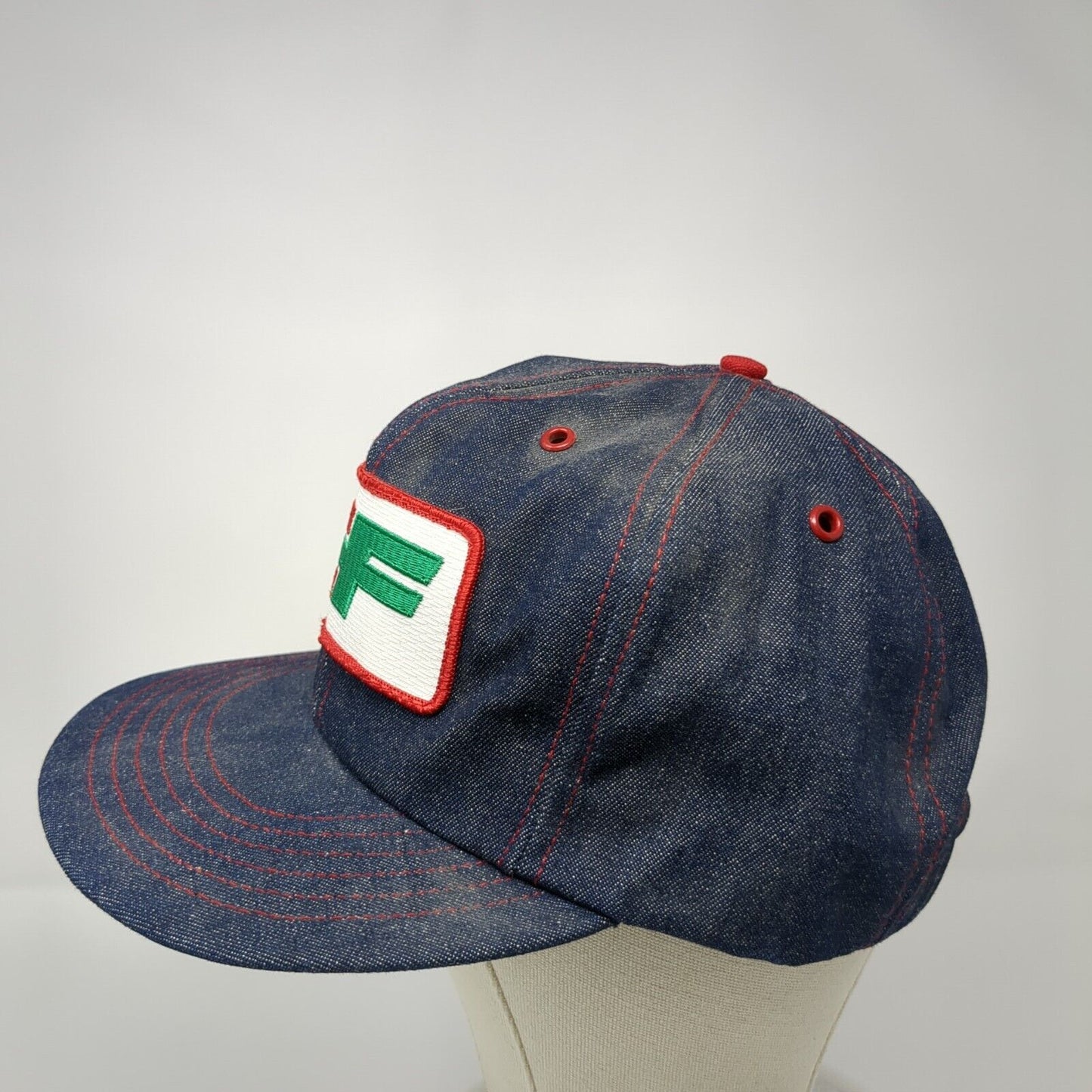 CF Snapback Hat Blue One Size Adjustable Embroidered Denim 6 Panel Tonkin