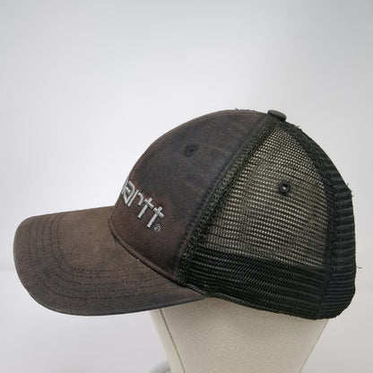 Carhartt Trucker Hat Black OSFM Snapback Mesh Embroidered Logo Workwear Canvas