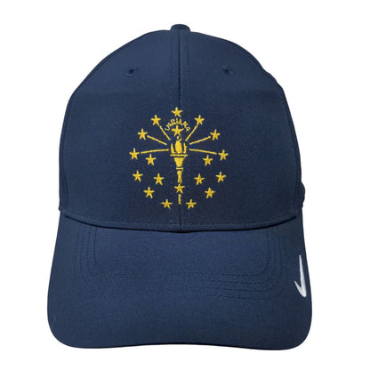 State of Indiana Flag Adult Strapback Golf Hat Blue OSFM W/Tags Nike Dri-Fit