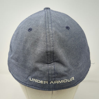 Under Armour Baseball Cap Blue XL Front Patch Logo Embroidered Fitted Hat