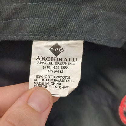 Archibald Baseball Cap Black One Size Carborundum Logo Strapback Eyelets Hat