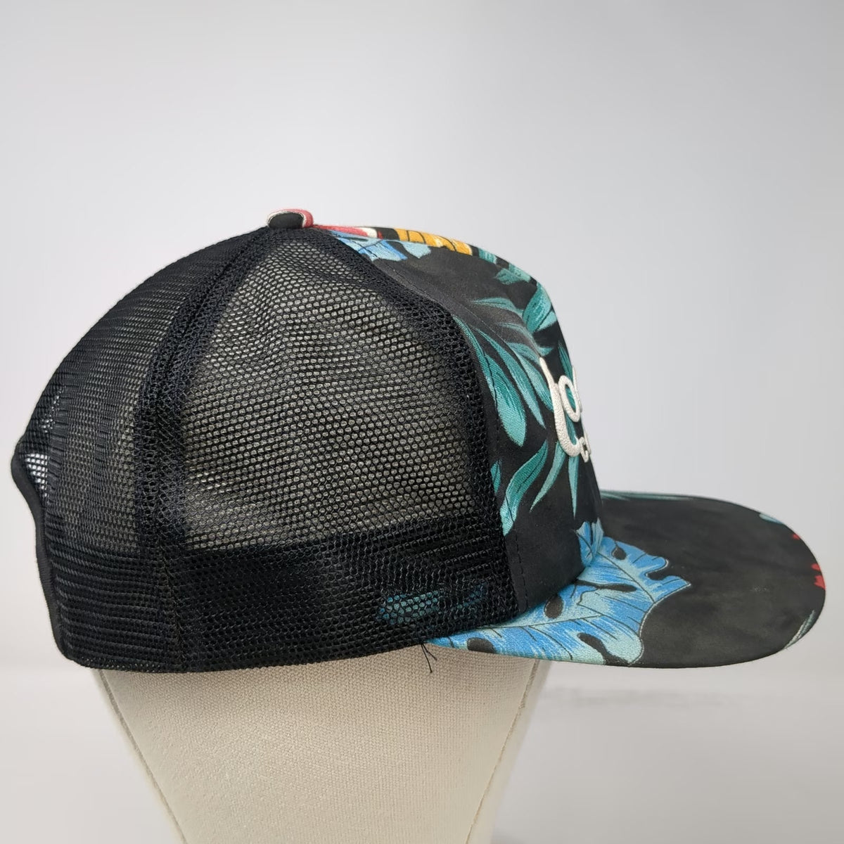 Crookham Company Trucker Hat Black Floral One Size Snapback Mesh Hat