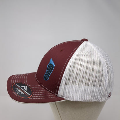 I Go Where You Go Fitted Trucker Hat Red 7 3/8-8 Mesh Back Colorblock