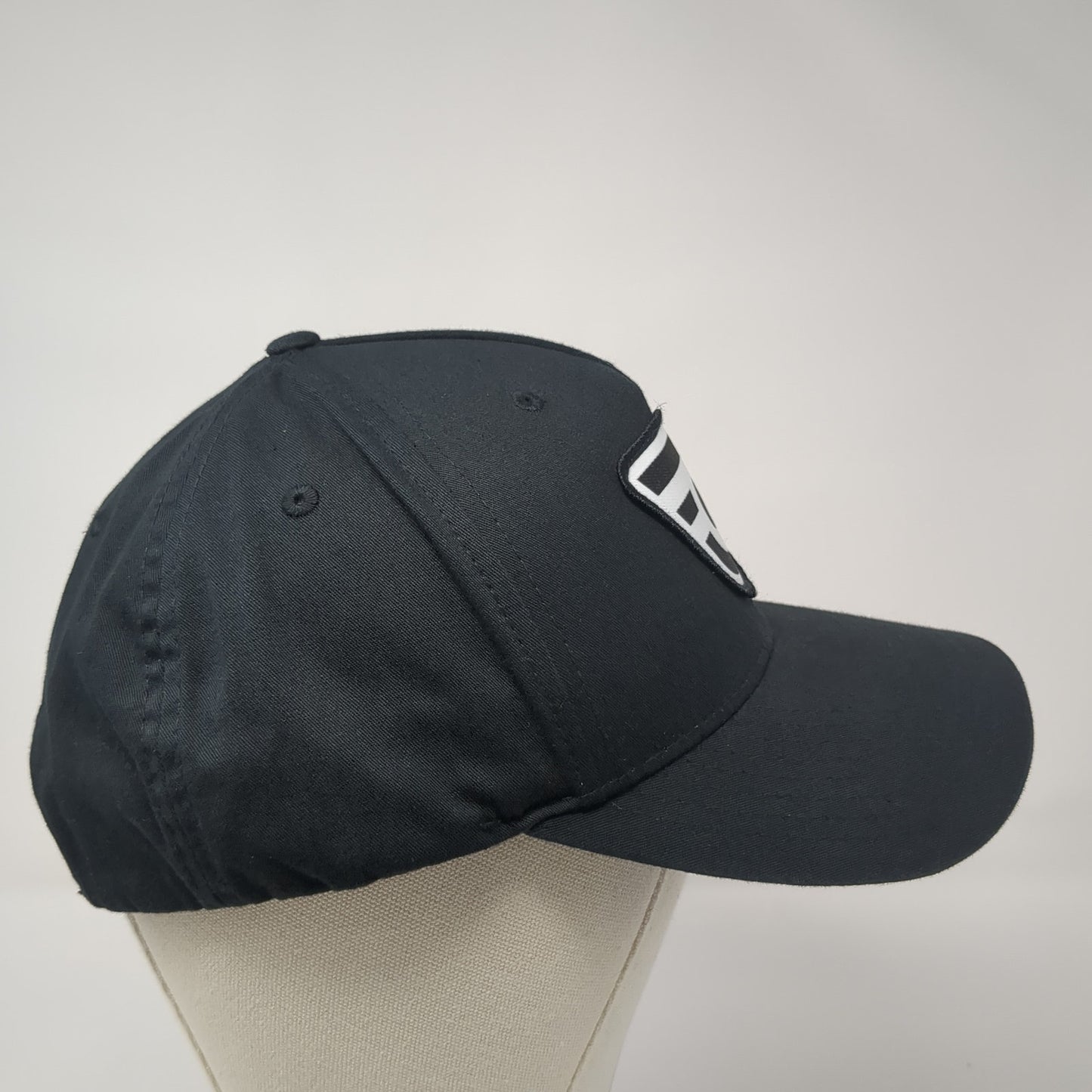 Pro Logo Patch Snapback Hat Black One Size Adjustable Solid Outdoor