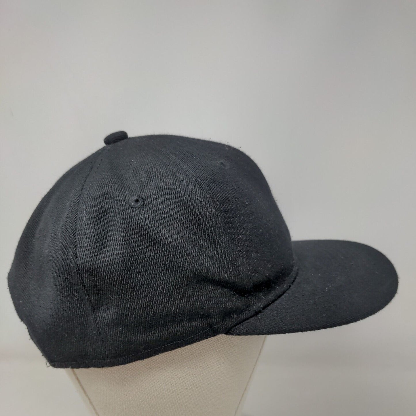 Premium Headwear Black One Size Adjustable Vented Holes 6 Panel Blank Polyester