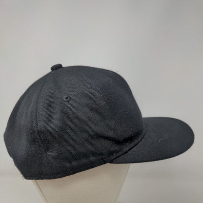 Premium Headwear Black One Size Adjustable Vented Holes 6 Panel Blank Polyester