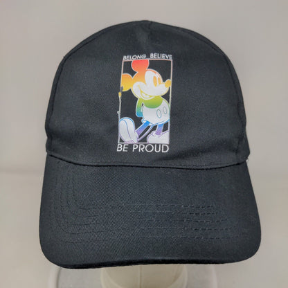 Belong Believe Be Proud Mickey Mouse Snapback Hat Black OSFM Pride Disney