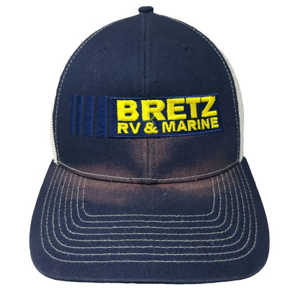 Outdoor Cap Trucker Hat Blue White Yellow One Size RV Marine Mesh Back Snapback