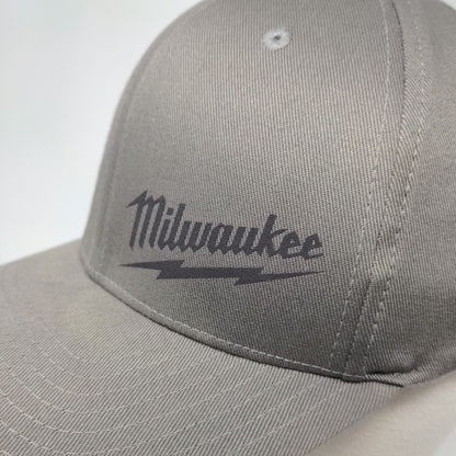 Milwaukee Fitted Hat Brown S/M Lightweight Vented Holes 6 Panel Yupoong