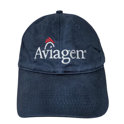 Aviagen Strapback Hat Blue One Size Adjustable Embroidered Cotton Chickens