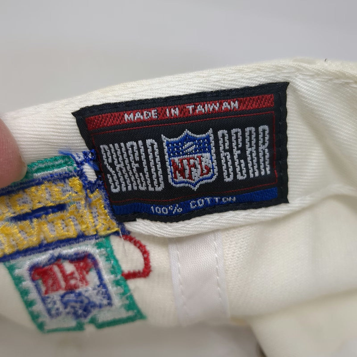 Shield Bear White One Size Baseball Cap Hat NFL Sunday Ticket Network Slideback