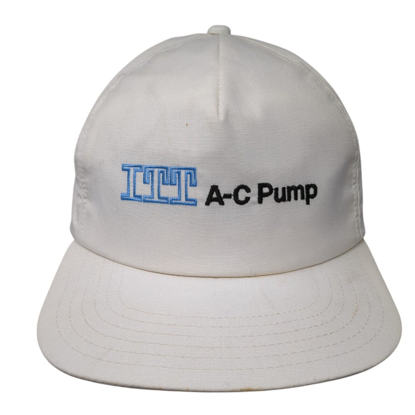 ITT A-C Pump Snapback Hat White One Size Solid Adjustable Embroidered