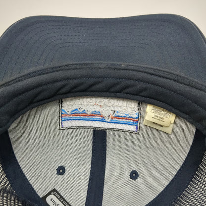 Patagonia Trucker Hat Blue One Size Mesh Back Snapback Logo Patch Mountain Peak