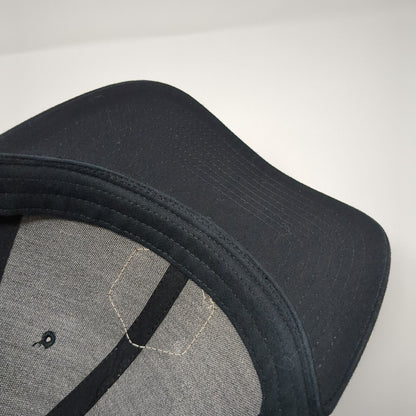 Richardson Snapback Mesh Back Trucker Hat Black One Size Leather Patch