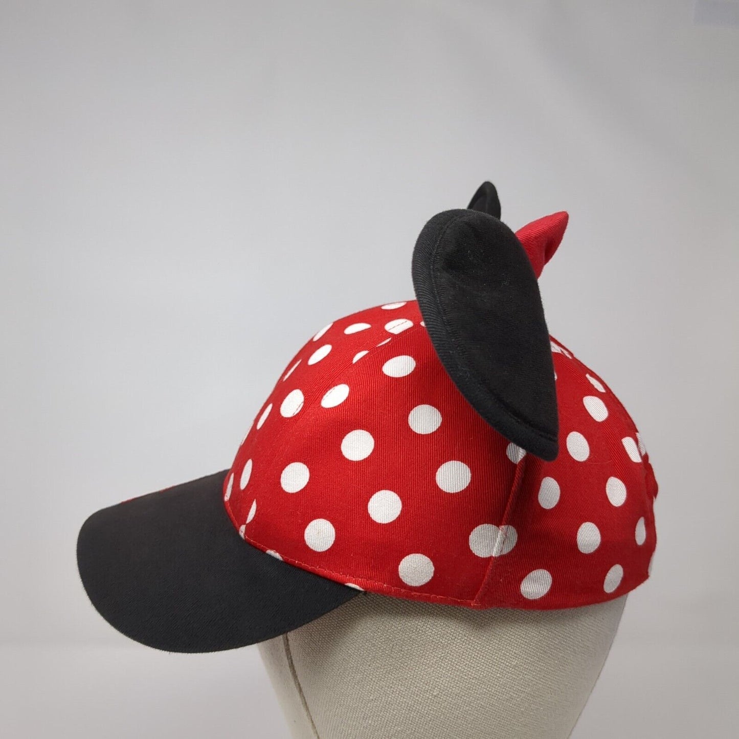 Minnie Mouse Bow Ears Snapback Hat Red Youth One Size Polka Dot Disney