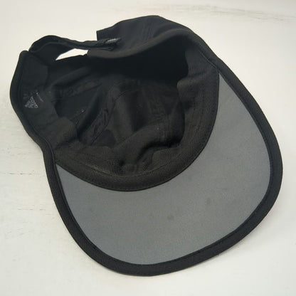 Adidas Baseball Cap Black One Size Climalite Performance Silver Logo Running Hat
