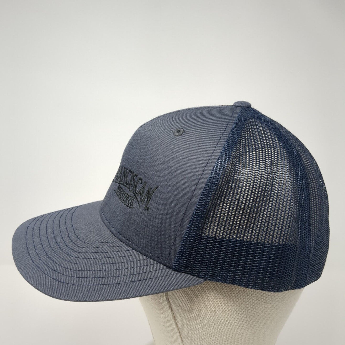 The San Franciscan Roaster Co. Snapback Trucker Hat Blue OS Mesh Back Richardson