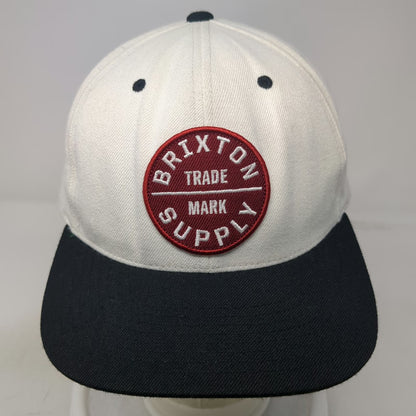 Brixton Snapback Hat White Black Red Patch Green Underbrim One Size Acrylic Wool