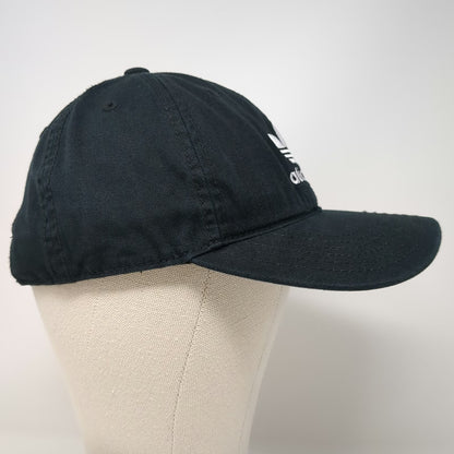 adidas Baseball Cap Black One Size Hat Trefoil Logo Strapback Grey Under-Visor
