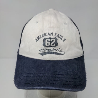 American Eagle Adirondacks Fitted Hat Blue L/XL Embroidered Vented Holes 6 Panel