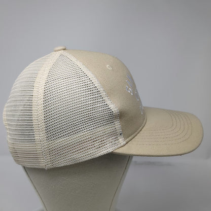 Trucker Hat Beige One Size Mesh Back Snapback San Diego California Embroidered
