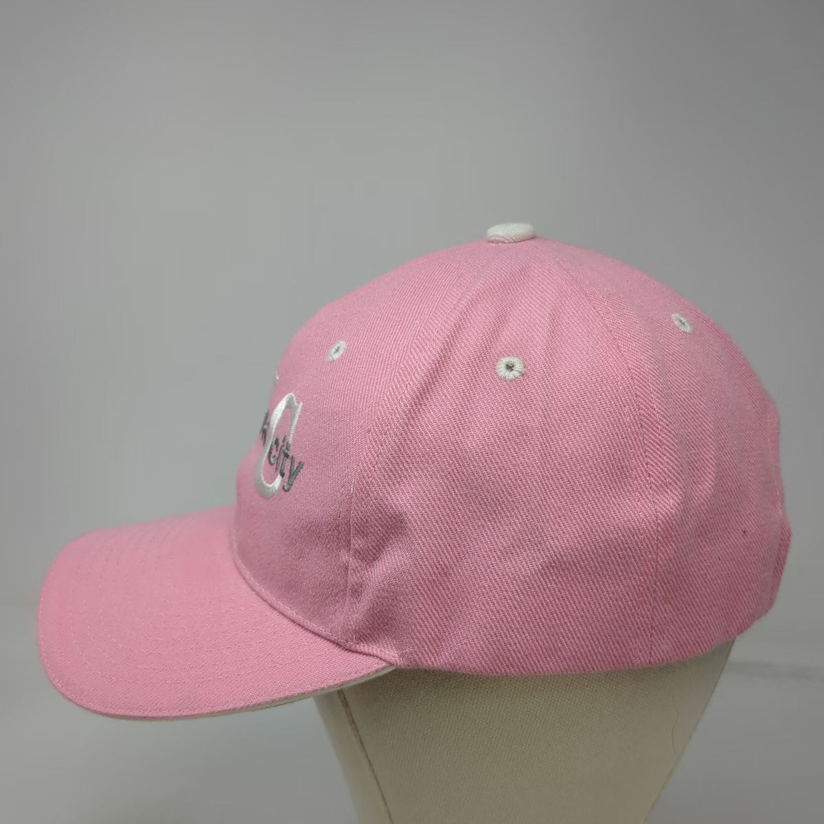 NYC New York City Pink One Size Baseball Cap Hat Strapback Acrylic White Accent